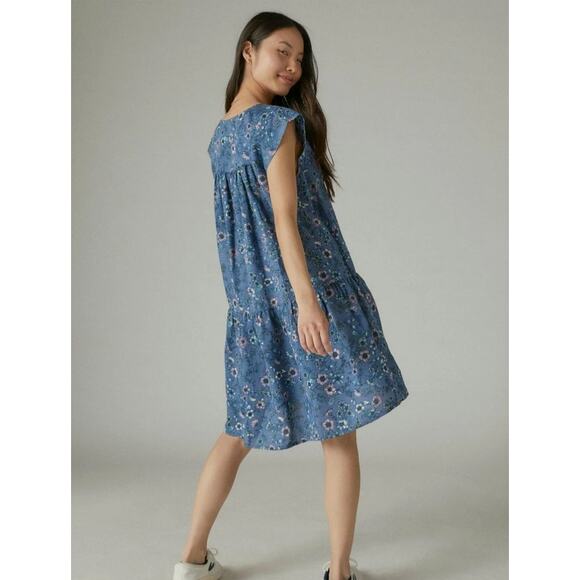 Lucky Brand Printed Peasant Mini Dress, Size XS - Picture 2 of 11